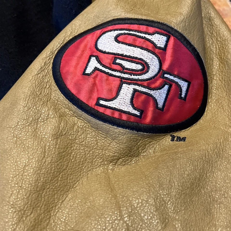 CHAQUETA DE INICIO DE COLECCIÓN SAN FRANCISCO 49ERS PARA HOMBRE GRANDE RARA EXCELENTE Foto 3 de 4