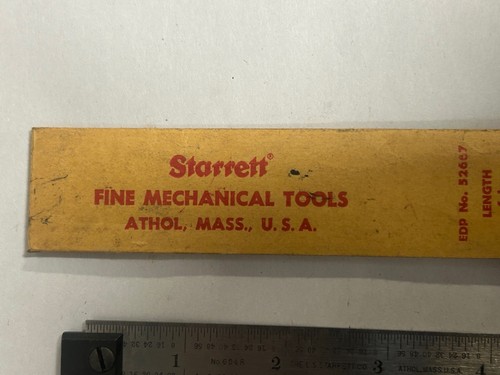Vintage STARRETT H604R Machinist Toolmaker 6" gancio righello USA (A9) - Foto 2 di 9