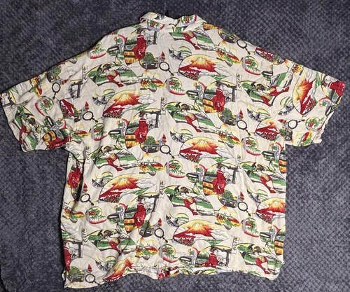 Vintage AOP 80s GUESS Japan Geisha All Over Print Shirt - Mens XL - Retro - Picture 7 of 8