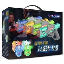 Rechargeable Laser Tag Set with Vests, Upgrade Laser Tag Guns Set of 4 with M...