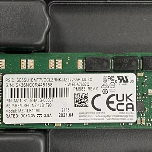 Samsung PM983 1.92TB NVMe M.2 SSD Gen3x4 22110 PCIe MZ-1LB1T90 State Solid Drive - Picture 2 of 5