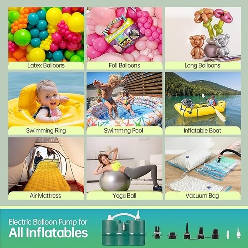 Balloon Pump 3-in-1 Electric Air Pump for All Balloons& Inflatables - Picture 7 of 12