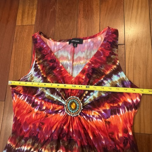 Maxi abito R&M Richards tie dye taglia:16 con perline multicolore morbido - Foto 6 di 9