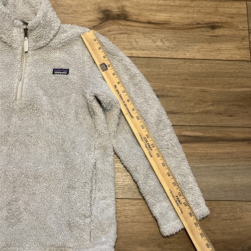 Kids Patagonia Los Gatos 1/4 Zip Jacket SZ XL (14) Fleece Gray Pullover Logo - Picture 5 of 12