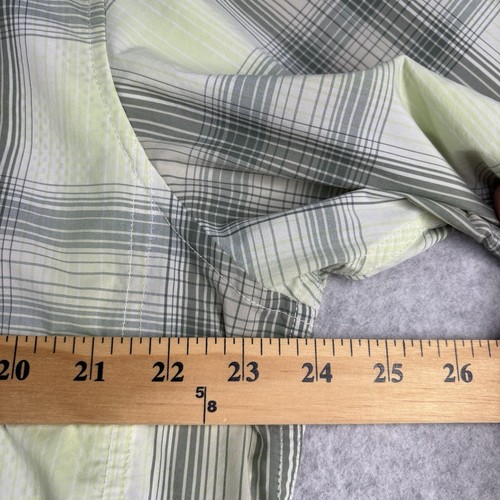 Camisa Patagonia Para Hombre Grande Manga Corta Verde Bolsillos a Cuadros Nylon Ultraligero - Imagen 10 de 12
