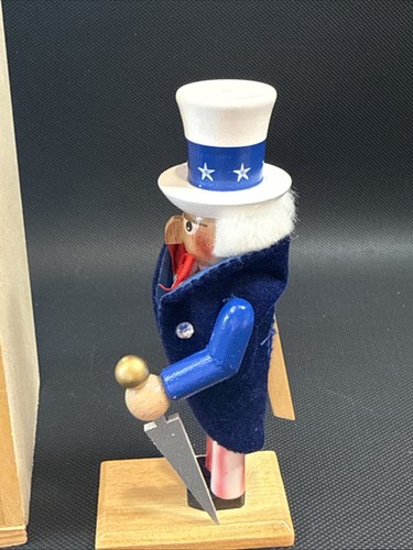 Steinbach German Nutcracker Uncle Sam 5.5” Tall With Wooden Box  - Picture 4 of 8