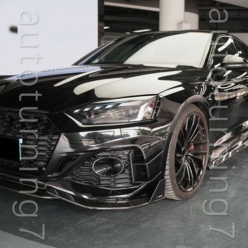 For AUDI RS5 B9.5 2020-25 Dry Carbon Fiber Front Bumper Lip Splitter Canard Fins - Picture 8 of 16