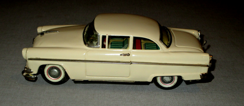 1950'S FORD 2-DR COUPE TIN FRICTION BATTERY OPERATED TOY CAR- ATC JAPAN-9" - Picture 2 of 16