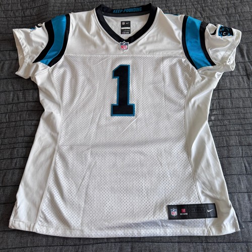 Nike On Field Game NFL Carolina Panthers Cam Newton White #1 Jersey Women's L