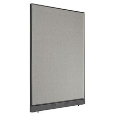 48-1/4"W x 64"H Office Partition Panel with Pass-Thru Cable Gray