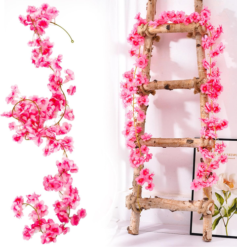 Prampe 2 PCS Ghirlanda Fiori Artificiali, 135 Fiori Ghirlanda Di Fiori Di Cilieg - Foto 10 di 12