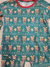 Disney Store Mickey and Minnie Mouse Holiday Women Pajama Gingerbread Set S