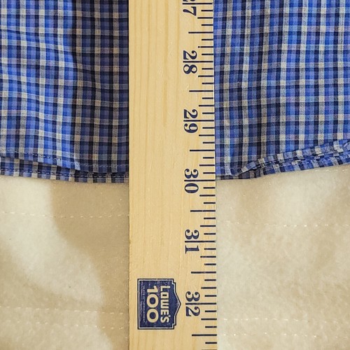 Egara Dress Shirt Mens XL White Blue Black Check Button Down Flip Cuff Non Iron - Picture 8 of 12