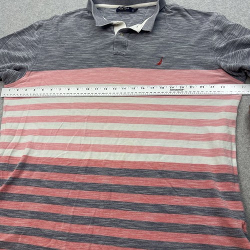 Vintage Nautica Shirt Mens 2XL Striped Polo Sailing Short Sleeve Nautical Preppy - Bild 6 von 10