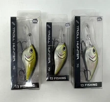 13 FISHING ' TROLL HUNTER 70 ' LOT OF 3 ' #4 EPIC SHAD '  MIXED DEPTH