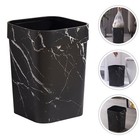 Square Small Trash Can Lidless Wastebasket Marbling Trash Garbage Container