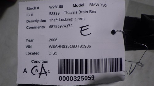 06 BMW 750i Theft-Locking MODULE 65756974372 - Picture 2 of 6