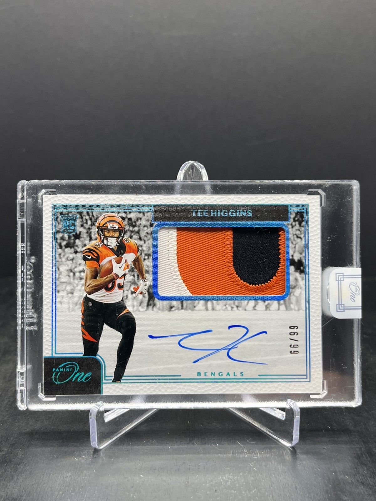 2020 Panini One Tee Higgins RC Rookie Patch Autograph Auto Blue 66/99 #10 RPA