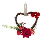 1Pc Simulation Rose Heart Wreath Artificial Rose Garland Wedding Pendant