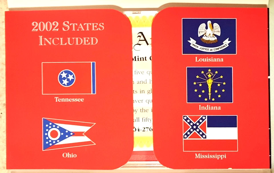 2002 Denver Mint 5-Coin State Quarter BU Set w/ COA - Image 3 of 4