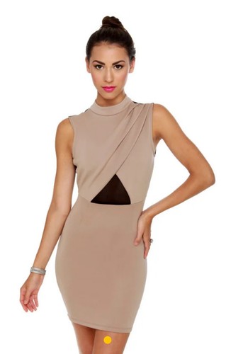Starlet Wars Taupe Halter DressSize M - Picture 3 of 3
