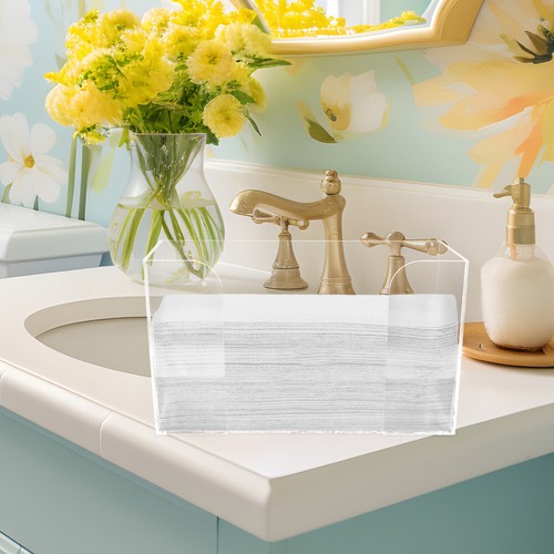 Soporte para toallitas de papel caja de pañuelos rectangular extracción de servilletas dispensador de toallas para invitados - Imagen 2 de 12