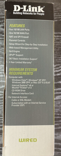 D-Link EBR-2310 4-Port 10/100 Wired Ethernet Broadband Router NIB - Picture 7 of 11