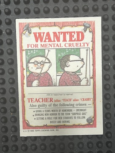 MINI 1986 Garbage Pail Kids Series 3 UK Mini Complete Your Set GPK 3RD U Pick - Picture 171 of 183