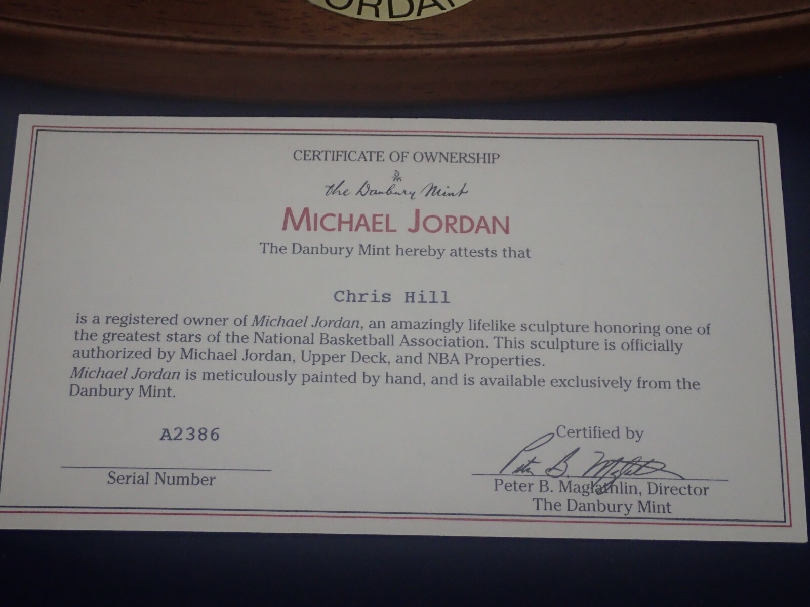 Michael Jordan Danbury Mint Figurine 3 - Figures NOTE - Picture 7 of 7