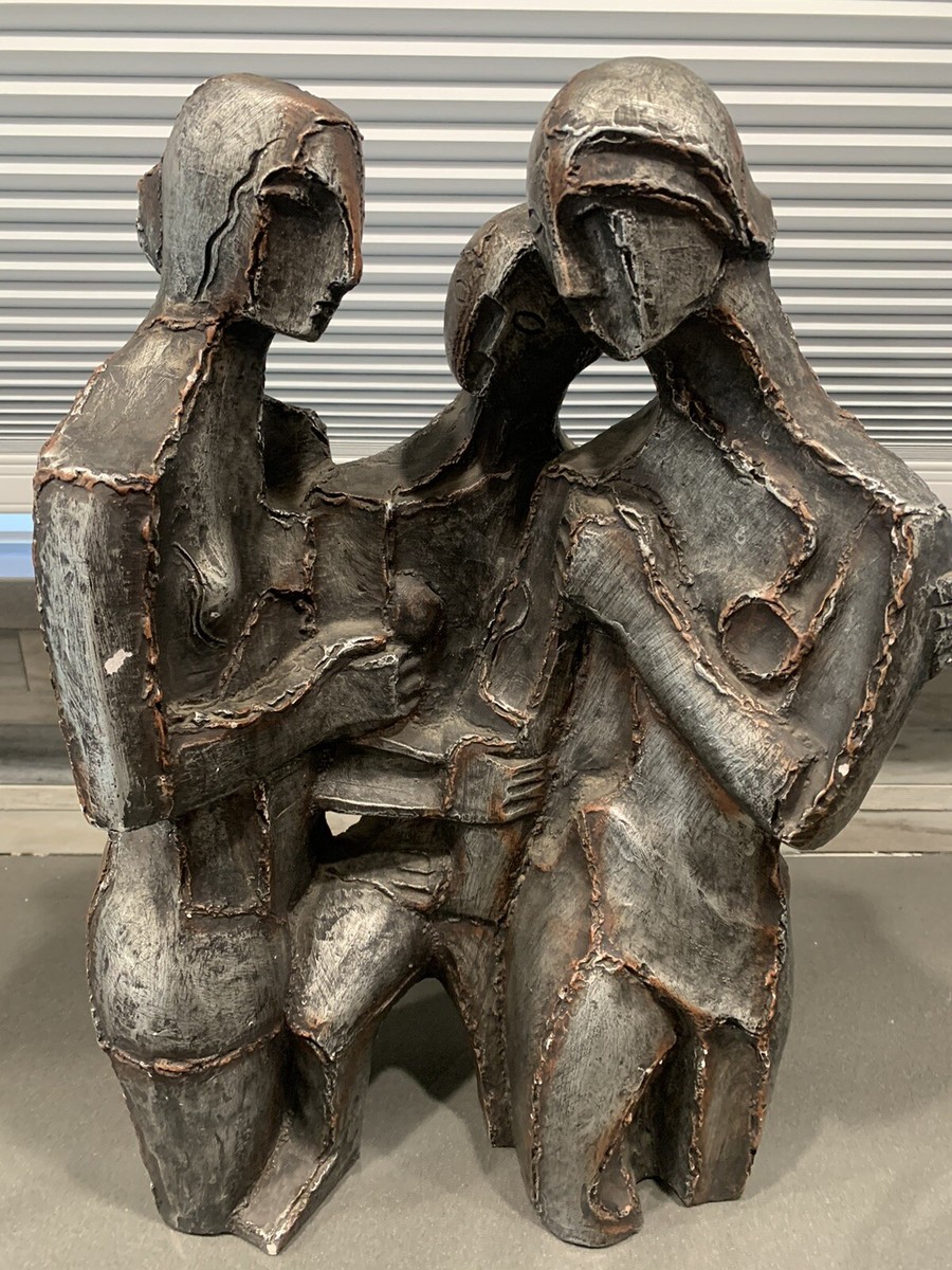 Vintage Austin Prod Three Sisters Brutalist Plaster Bronze