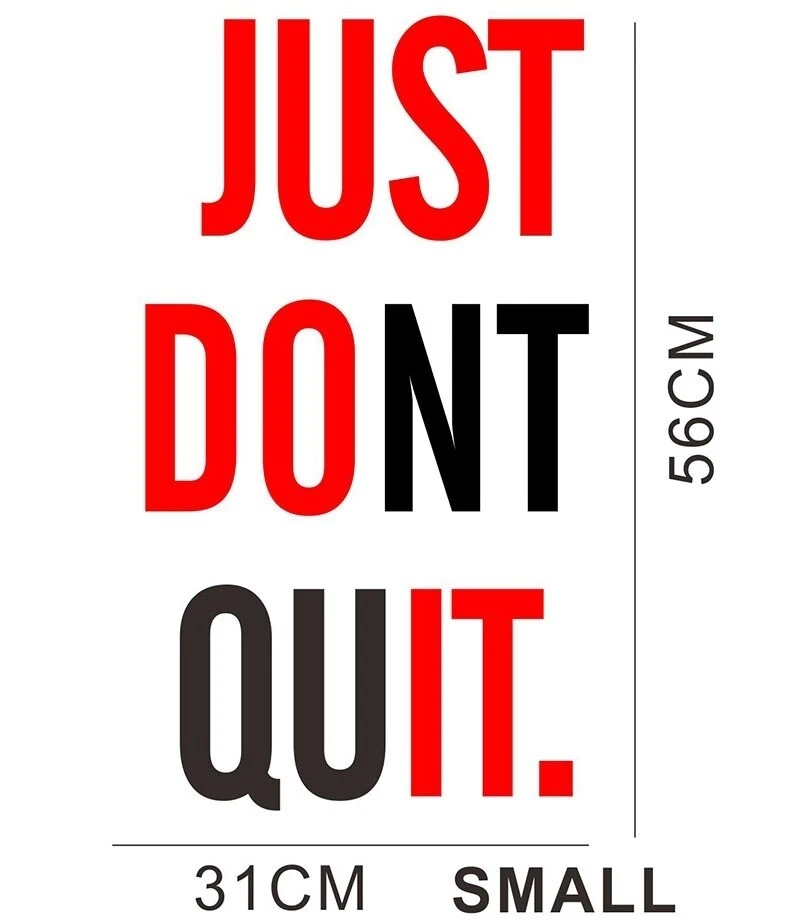 JUST DONT QUIT Gym Workout Motivation Quote Words Vinyl Wall Sticker Wallpaper - Image 3 of 4