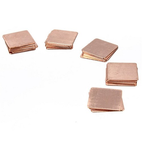 5 X Copper Heat Sink Cooling Heatsinks Pad Shim Laptop CPU GPU Heatsink 0.3-2mm - Photo 3/19
