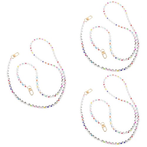 3 Count Mobile Phone Chain Ornaments Miss Blingbling Wrist Strap Charm Beaded