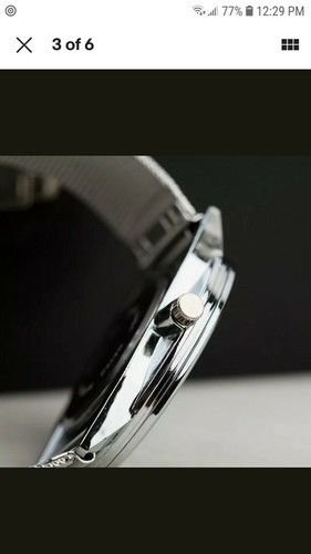 BRAND NEW~RECTANGLE FACE (WHITE)~QUARTZ~STAINLESS STEEL MESH BAND~WRIST WATCH - Picture 3 of 4