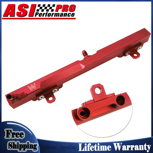 Red Billet Aluminum Fuel Rail for Jeep Wrangler Cherokee 2.5L 4 Cylinder ASI - Picture 1 of 9