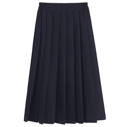 Elastic Waist Girls School Uniform Suit Pleated Skirt Short/Middle/Long Dress - Picture 5 of 33
