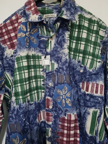 Burma Bibas Colourful Abstract Art Long Sleeve Patchwork Shirt Size M New - Picture 2 of 13