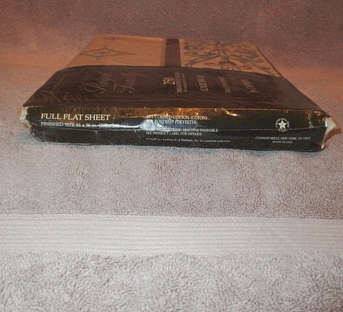 Vtg Cannon Combspun Percale Royal Family Devonshire Full Flat Sheet 250 TC NEW - Picture 6 of 12