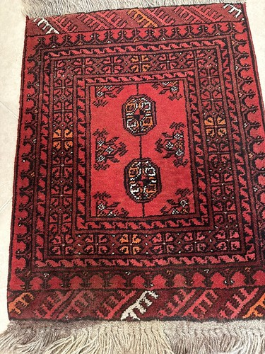 Vintage Turkomen Tribal Rug Wool With Goat hair Foundation Handmade 54”x22” - Picture 3 of 5