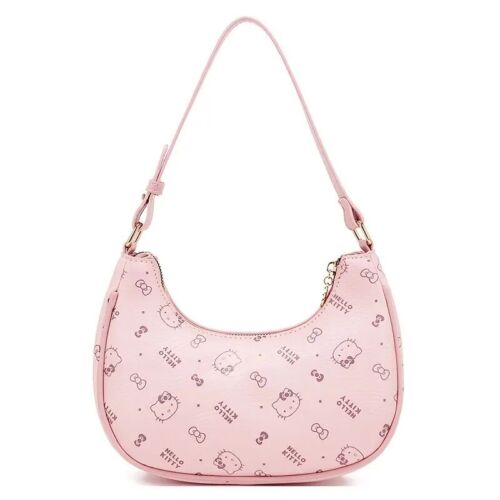 Sanrio Hello Kitty Pink Monogram Shoulder Bag Ladies Faux Leather AOP Logo Purse - Picture 7 of 12