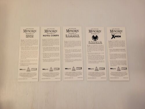 Munchkin Marvel & X-Men Lesezeichen Steve Jackson Kartenspiel Comics Promos 5er Set - Bild 2 von 2