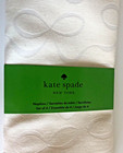 Kate Spade White Christmas Napkins Set of 4 All Wrapped Up Ribbon Bow 19x19"