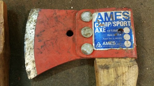 1970s vtg AMES 11-725 625 Camp SPORT Hand Axe 12" HATCHET Single Bit PLUMB USA - Picture 2 of 9