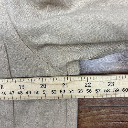 Vtg 50 60s Pendleton Virgin Wool Loop Collar Khaki Tan Button Up Board Shirt Med - Picture 21 of 24