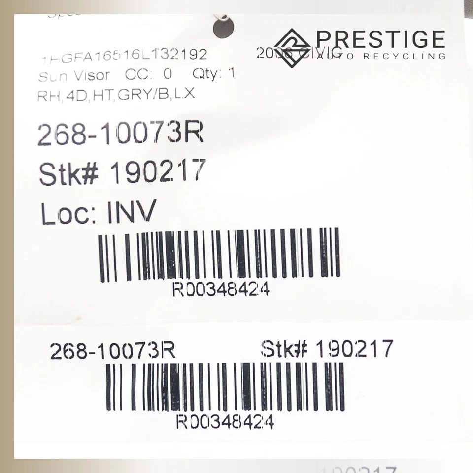 Viseira solar direita Honda Civic 2006-2011 83230-SNA-A01-ZA cinza fabricante de equipamento original - Imagem 4 de 4