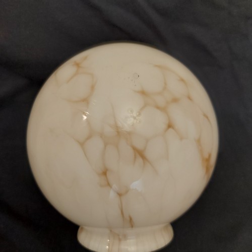 Antique Art Deco Slight Pink Globe Marbled Glass Lamp Shade - Picture 22 of 23