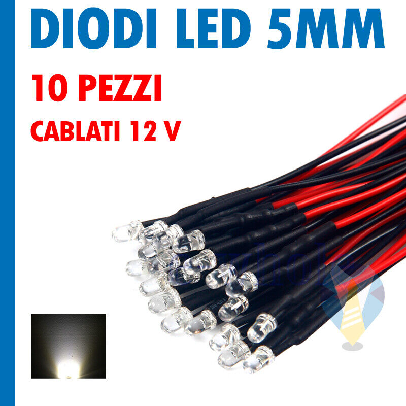 10 Diodi LED 12V SUPERLUMINOSI DIORAMI PRESEPI PRESEPE LUCI NATALE MODELLISMO - Foto 9 di 13