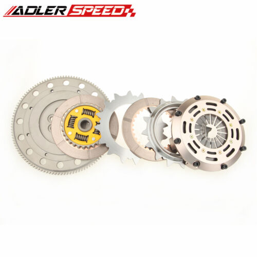 RACING /STREET TWIN DISC CLUTCH + FLYWHEEL FOR LANCER EVO 4 5 6 7 8 9 MEDIUM WT - Picture 1 of 4