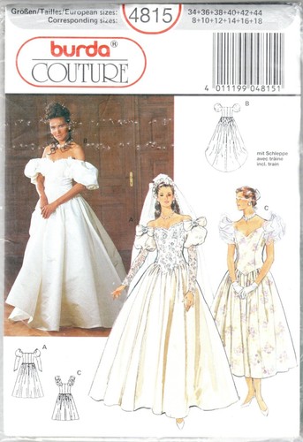 Sealed Burda 4815 Bridal Gown Bridesmaid Dress 8 10 12 14 16 18 Sew Pattern - Picture 1 of 2