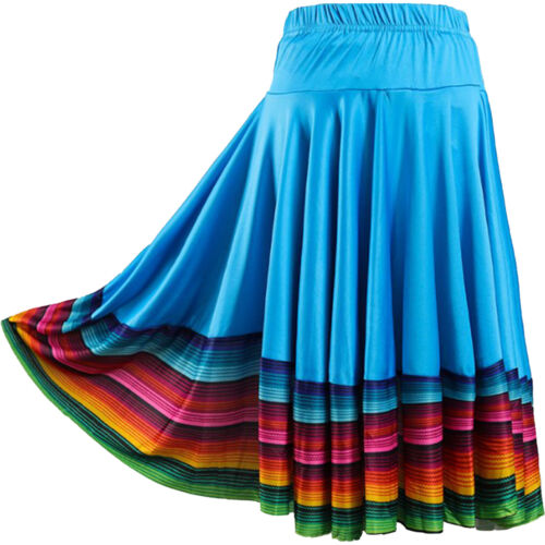 Women's Folklorico Dance Skirts Folkloric Mexican Flamenco Full Circle Skirt - Picture 21 of 85
